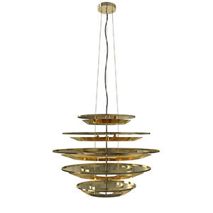 original design chandelier / gold-plated brass / aluminum / LED