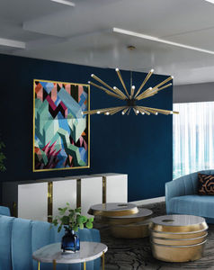 contemporary chandelier / aluminum / brass / LED