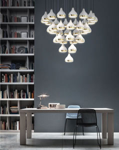 contemporary chandelier / aluminum / brass / commercial