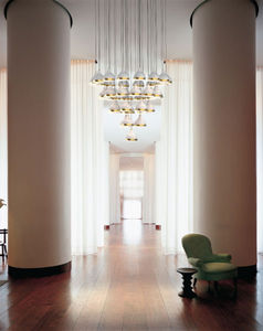contemporary chandelier / aluminum / brass / commercial