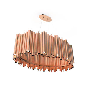 contemporary chandelier / brass / steel / handmade