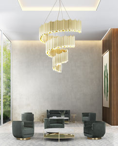 contemporary chandelier / brass / handmade