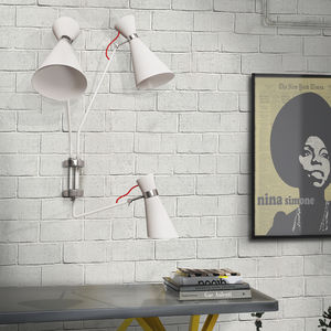 contemporary wall light / aluminum / brass / fluorescent