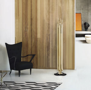 floor-standing lamp / Art Deco / steel / brass