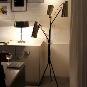 floor-standing lamp / contemporary / aluminum / brass