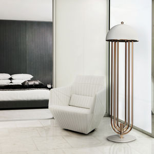 floor-standing lamp / Art Deco / aluminum / brass