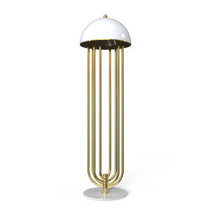 floor-standing lamp / Art Deco / aluminum / brass