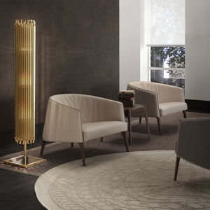 floor-standing lamp / contemporary / steel / brass