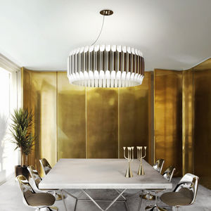 contemporary chandelier / steel / nickel / handmade