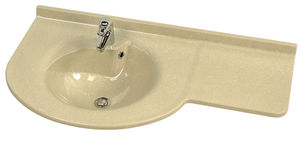 built-in washbasin / oval / contemporary / with counter