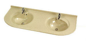 double washbasin / built-in / oval / contemporary
