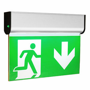 ceiling emergency light / rectangular / LED / aluminum