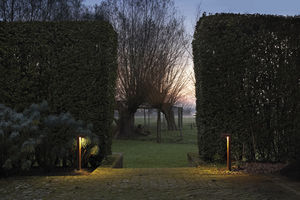garden bollard light / contemporary / steel / halogen