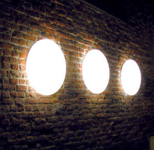 contemporary wall light / polyethylene / glass / fluorescent