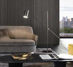 floor-standing lamp / original design / brass / painted metal