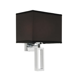 contemporary wall light / chromed metal / textile / LED