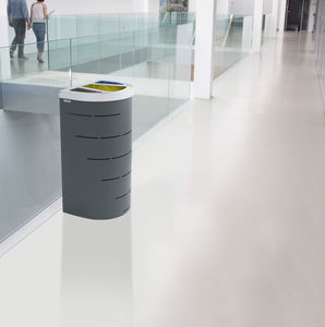 public trash can / galvanized steel / stainless steel / contemporary