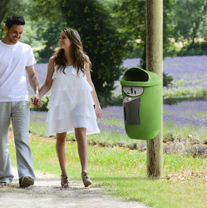 public waste bin / wall-mounted / metal / for dog excrement