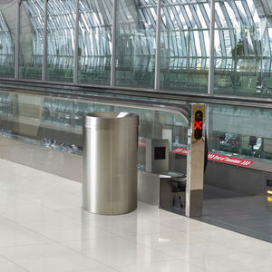 public trash can / stainless steel / contemporary / for public spaces
