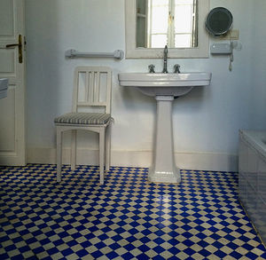 bathroom encaustic cement tile / floor / polished