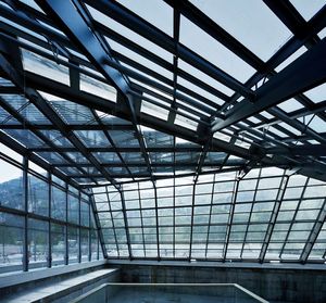 stick system curtain wall / glass / aluminum