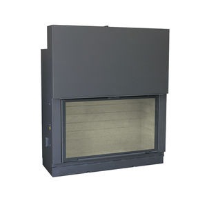wood closed hearth / 1-sided / metal / with retractable door