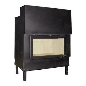 closed wood hearth / 1-sided / steel