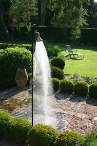 pool garden shower / wooden / stainless steel / home