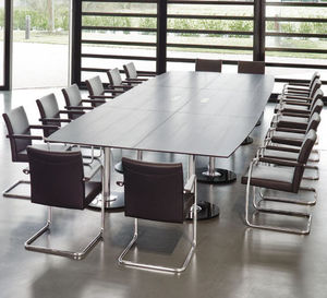 contemporary boardroom table / wooden / metal / rectangular