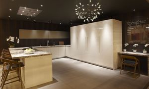 contemporary kitchen / wooden / U-shaped / lacquered