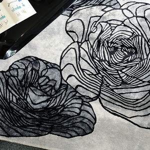 contemporary rug / floral pattern / vegetal silk / rectangular