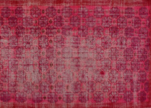 vintage rug / floral pattern / wool / cotton