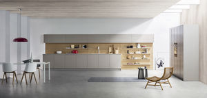 contemporary kitchen / stainless steel / laminate / island