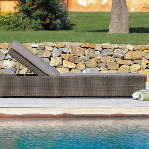 contemporary sun lounger / synthetic fiber / garden / adjustable backrest