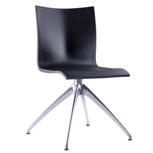 contemporary visitor chair / star base / aluminium / black