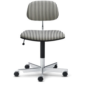 contemporary visitor chair / upholstered / on casters / star base