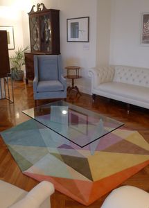 contemporary rug / geometric pattern / New Zealand wool / rectangular
