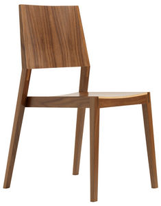 contemporary chair / stackable / wooden