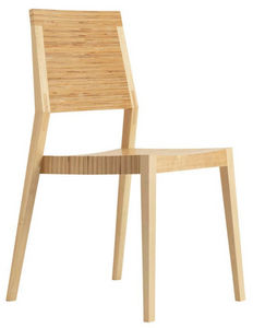 contemporary chair / stackable / wooden