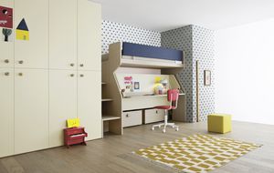 single bed / bunk / contemporary / wooden