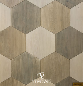engineered parquet flooring / glued / oak / natural oil finish