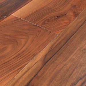 engineered parquet floor / glued / walnut / natural oil finish
