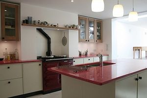 composite countertop / glass / kitchen / recycled