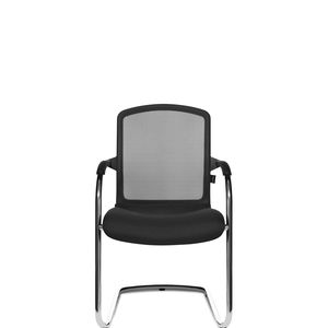 contemporary visitor chair / with armrests / upholstered / stackable