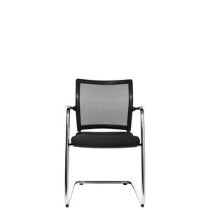 contemporary visitor chair / with armrests / upholstered / cantilever