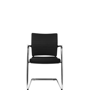 contemporary visitor chair / with armrests / upholstered / cantilever