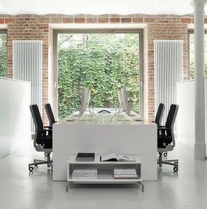 contemporary office armchair / mesh / leather / steel