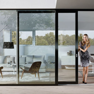 lift-and-slide patio door / aluminum / wooden / triple-glazed