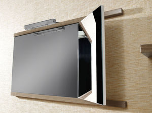 wall-mounted mirror / contemporary / rectangular / illuminated