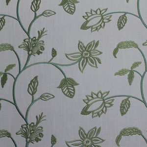 upholstery fabric / floral pattern / plain / cotton
